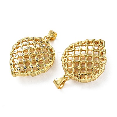 Brass Micro Pave Clear Cubic Zirconia Pendants KK-D221-19G-08-1