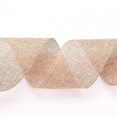 Polyester Imitation Linen Wrapping Ribbon OCOR-G007-01E-1