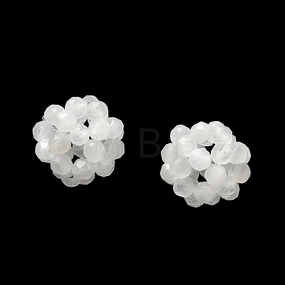 Natural White Moonstone Woven Beads GG-CBA2E9C-F18-01-1