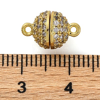 Brass Micro Pave Clear Cubic Zirconia Magnetic Clasps KK-A230-02D-G-1