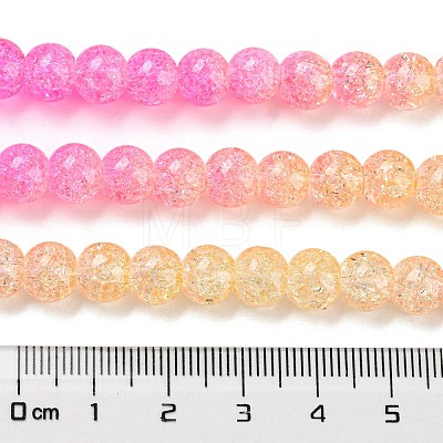 Spray Painted Crackle Glass Beads Strands DGLA-C002-8mm-01-1