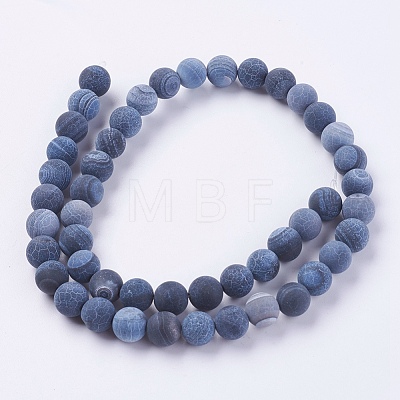 Natural Weathered Agate Beads Strands X-G-G589-8mm-07-1