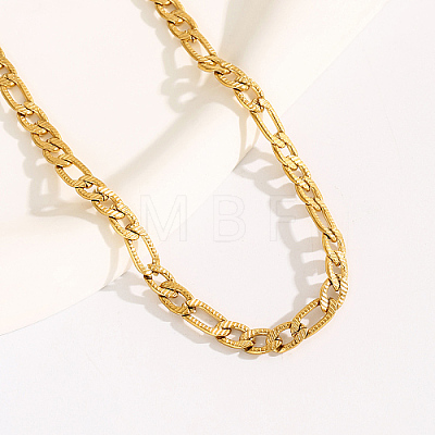 Stainless Steel Figaro Chain Necklace for Women XQ5434-1