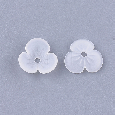 3-Petal Transparent Acrylic Bead Caps FACR-T001-01-1