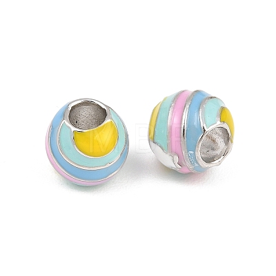 Brass Enamel European Beads KK-CBA6818-11P-1