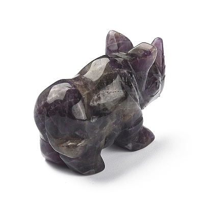 Natural Amethyst Carved Healing Rhinoceros Figurines DJEW-M008-02H-1
