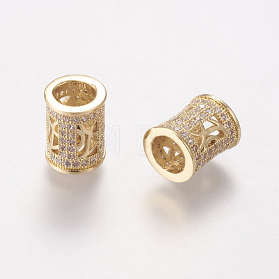 Brass Cubic Zirconia European Beads X-ZIRC-F001-76G-1