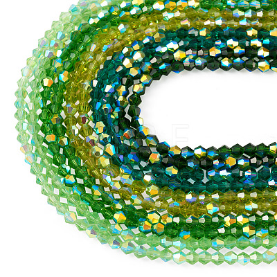 10 Strands 5 Colors Electroplate Transparent Glass Beads Strands EGLA-TA0013-78C-1