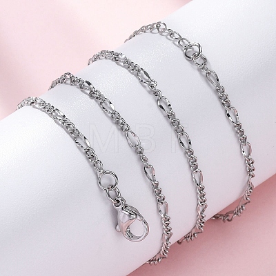 Brass Figaro Chains Necklaces for Women NJEW-D302-01P-1