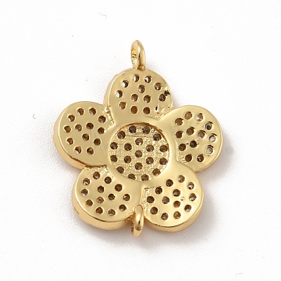 Brass Micro Pave Cubic Zirconia Connector Charms KK-B059-03G-1