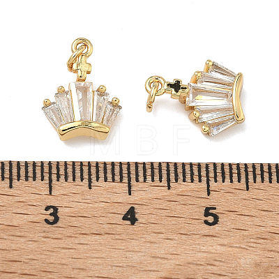 Brass Micro Pave Clear Cubic Zirconia Charms KK-A291-31G-1