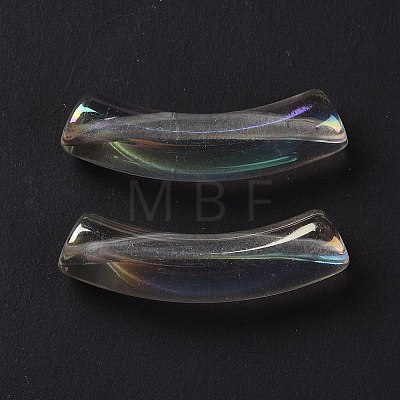UV Plating Transparent Rainbow Iridescent Acrylic Beads OACR-A016-01M-1