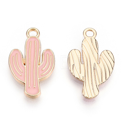 Light Gold Plated Alloy Pendants LS-X-ENAM-T009-12B-1