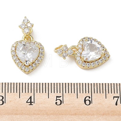 Valentine's Day Brass Micro Pave Clear Cubic Zirconia Charms KK-A299-05G-1
