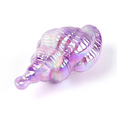 UV Plating Opaque Acrylic Shell Shape Big Pendants SACR-T018-35D-1