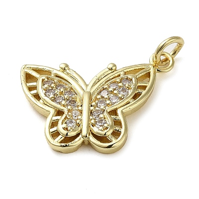 Brass Micro Pave Clear Cubic Zirconia Pendants LS-KK-U005-01I-G-1