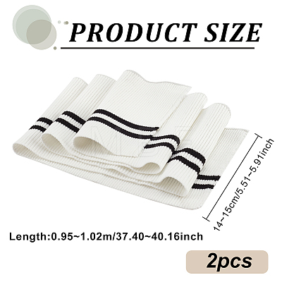 2Pcs 95% Cotton & 5% Elastic Fiber Ribbing Fabric for Cuffs FIND-BC0004-45B-1