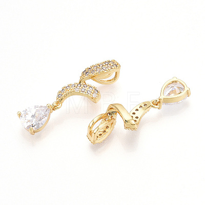Brass Micro Pave Cubic Zirconia Pendants KK-T070-65A-1