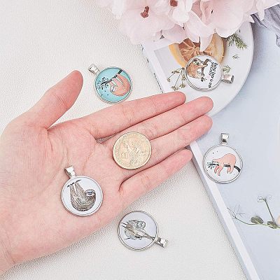 Alloy Glass Pendants PALLOY-CA0001-23-1