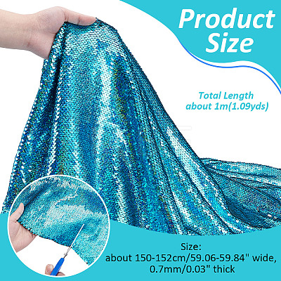 PVC Reversible Sequin Fabric DIY-WH0430-543F-1