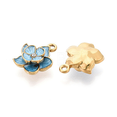 304 Stainless Steel Enamel Pendants STAS-N124-34B-G-1
