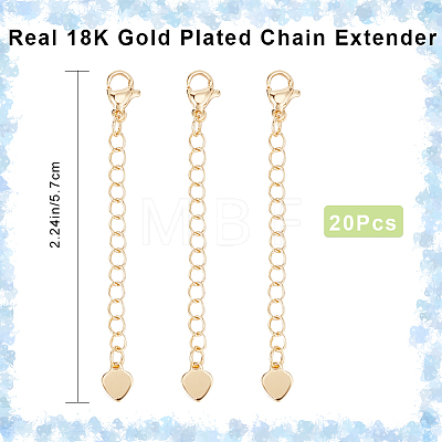 20Pcs Brass Curb Chain Extender KK-CN0002-31-1