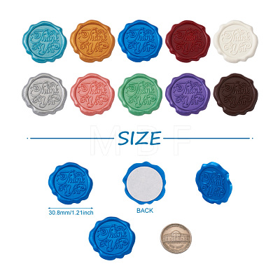 20Pcs 10 Colors Adhesive Wax Seal Stickers DIY-TA0003-49-1