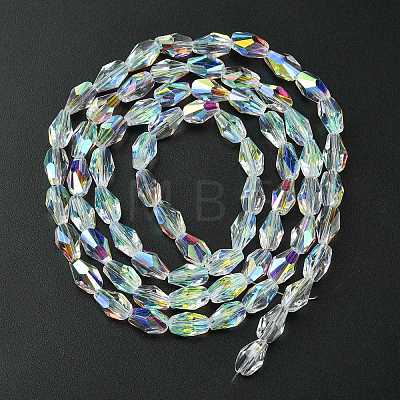 Transparent Electroplate Glass Beads Strands GLAA-K064-03B-AB01-1