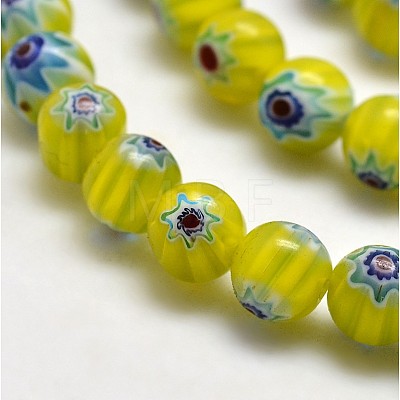 Round Millefiori Glass Beads Strands LK-P001-M-1