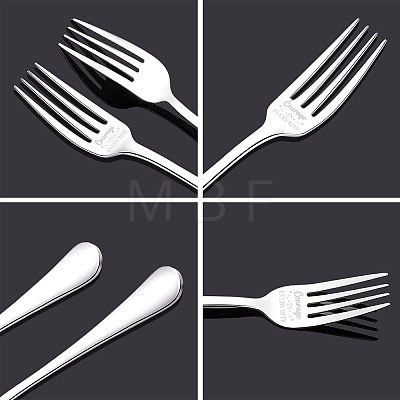 Globleland 1 Set 2Pcs 304 Stainless Steel Fork AJEW-GL0001-19-050-1