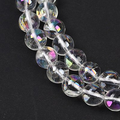 Electroplated Natural Quartz Crystal Beads Strands LS-G-K285-09-10mm-02-1
