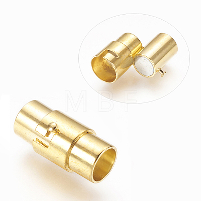 Brass Locking Tube Magnetic Clasps X-MC076-G-1