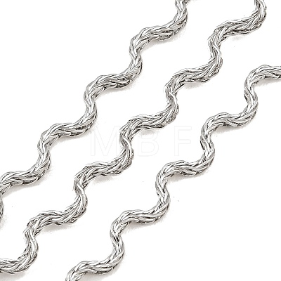 304 Stainless Steel Wavy Link Chains CHS-L034-09P-1