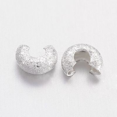 Brass Crimp Beads Covers X-KK-G015-S-1