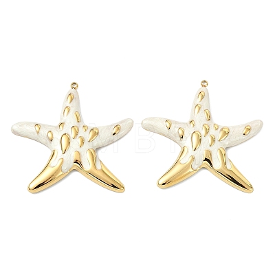 Ocean 304 Stainless Steel Enamel Pendants STAS-T076-08B-02G-1