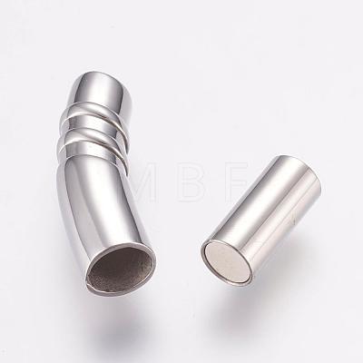 304 Stainless Steel Magnetic Clasps with Glue-in Ends STAS-F122-02P-1