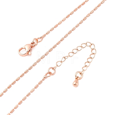 Brass Column Link Chain Necklaces for Women NJEW-D302-05RG-1