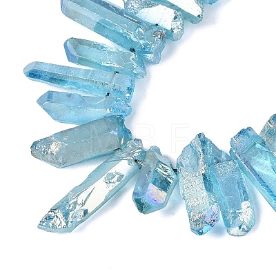 Spray Painted Electroplate Natural Quartz Crystal Points Beads Strands G-Q610-02D-1