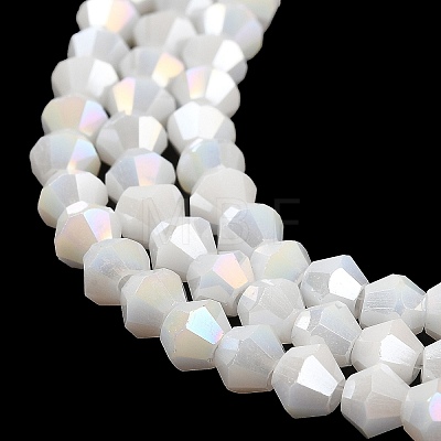 Opaque Solid Color Electroplate Glass Beads Strands EGLA-A039-P4mm-B15-1