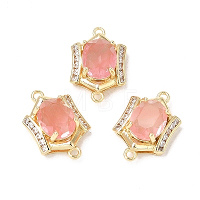 Brass Micro Pave Cubic Zirconia and Glass Links Connector Charms GL-CBA86BA-01G-E-1