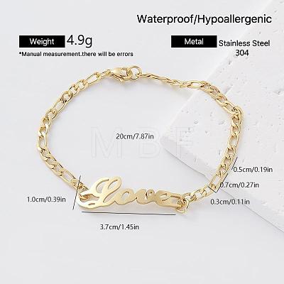 Vintage 304 Stainless Steel Link Bracelets for Women CS6092-6-1