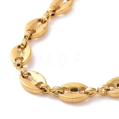 Vacuum Plating 304 Stainless Steel Coffee Bean Chain Necklace for Men Women NJEW-E063-01G-1