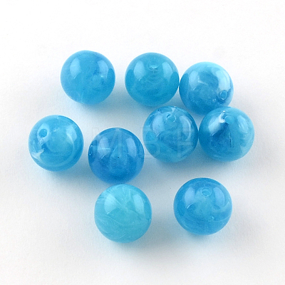 Round Imitation Gemstone Acrylic Beads OACR-R029-6mm-12-1