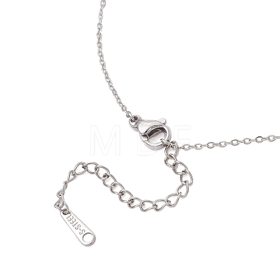 Brass Pave Clear Cubic Zirconia Bowknot Pendant 304 Stainless Steel Cable Chain Necklaces for Women NJEW-JN05357-1