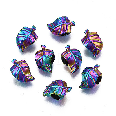 Rack Plating Rainbow Color Alloy European Beads X-PALLOY-S180-351-1