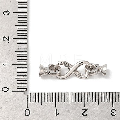 Rhodium Plated 925 Sterling Silver Fold Over Clasps STER-G038-11P-1