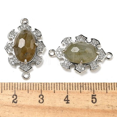 Natural Labradorite Faceted Oval Connector Charms G-G181-06P-07-1