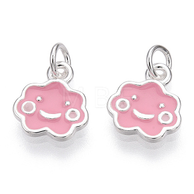 925 Sterling Silver Enamel Charms STER-T004-05S-1