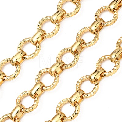 304 Stainless Steel Textured Ring Link Chains CHS-K023-11B-G-1