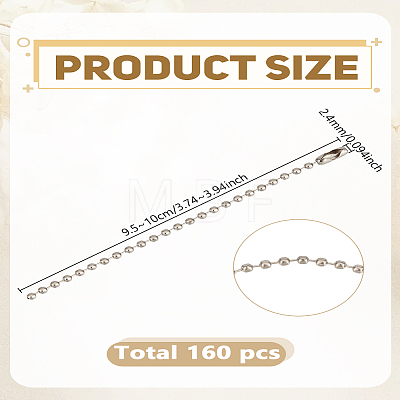 160Pcs Iron Ball Chains IFIN-LP0001-13-1